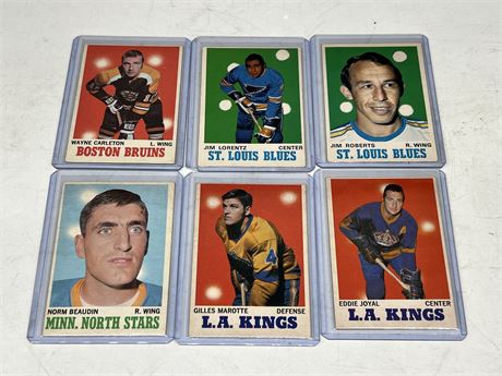 (6) 1970/71 OPC NHL CARDS