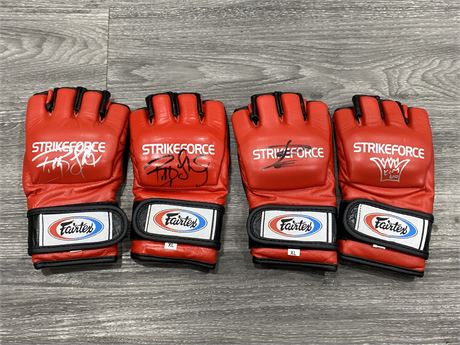 2 PAIRS OF SIGNED UFC GLOVES