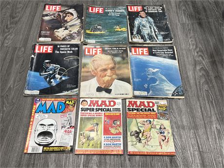 1960s LIFE MAGAZINES & MADD MAGAZINES SPECIALS W/INSERTS