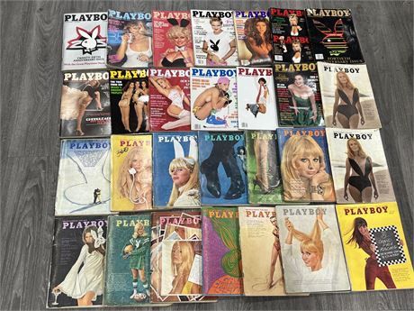 (28) PLAYBOY MAGS - 15 FROM 1960s