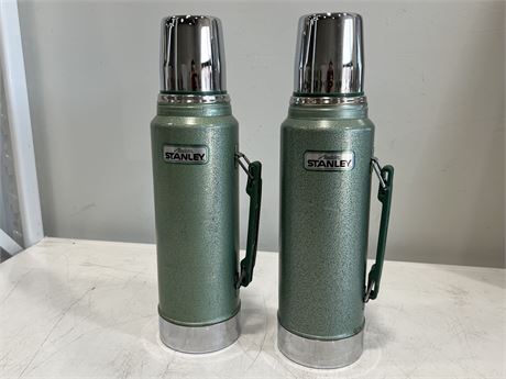 2 VINTAGE LARGE STANLEY THERMOS CUPS (14” tall)