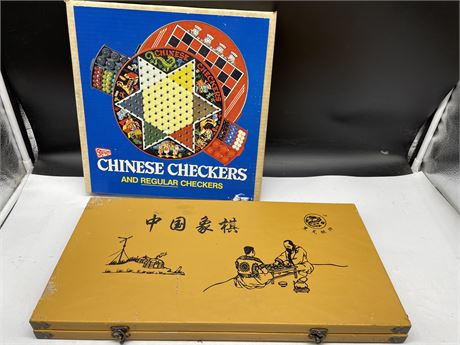 2 VINTAGE CHINESE CHECKERS GAMES