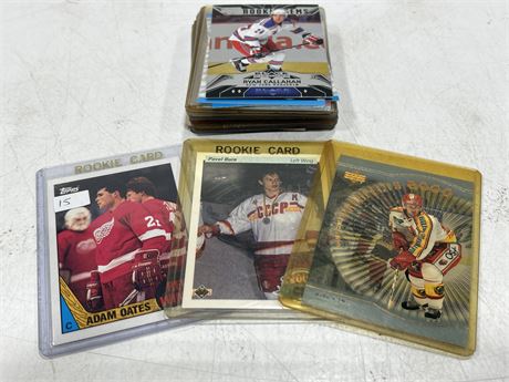 LOT OF NHL ROOKIE CARDS - ASSORTED YEARS AND PLAYERS