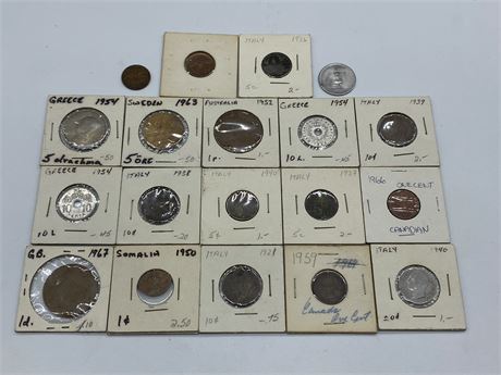 LOT OF MISC. VINTAGE FOREIGN COINS