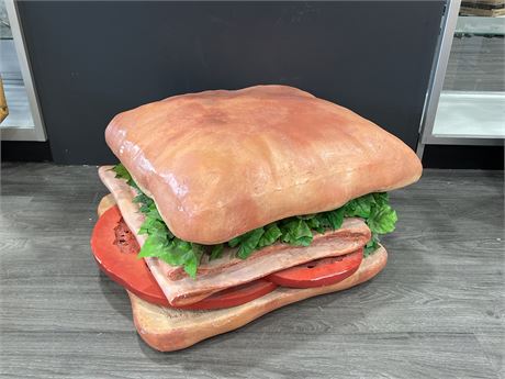 GIANT SANDWICH - CAME FROM YVR OLD RESTAURANT SIGN - 25”x21”x13”
