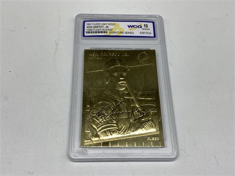 GRADE 10 KEN GRIFFEY JR 1997 FLEER 23KT GOLD CARD