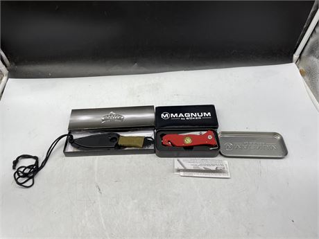 NEW IN BOX MAGNUM POCKET KNIFE & MASTER USA KNIFE W/ SHEATH