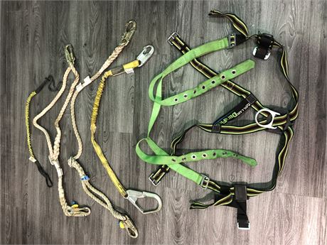 ASSORTED ROPES AND HARNESS