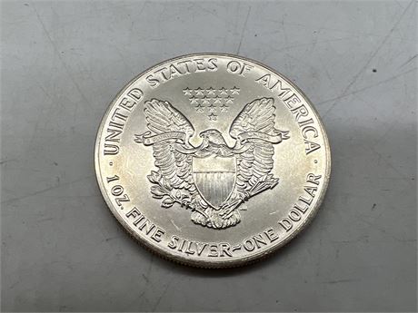1991 US LIBERTY 1 OZ FINE SILVER DOLLAR COIN