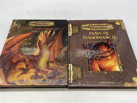 DUNGEONS & DRAGONS BOOKS - THE BOOK OF DRAGONS AND PLAYERS HANDBOOK 2