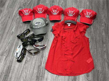 NEW HATS, NEW H&M DRESS & USED GLASSES INCLUDING OAKLEY