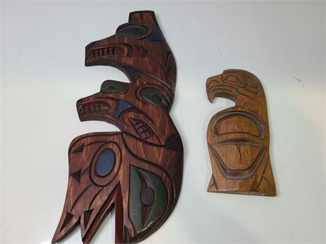 HAND CARVED & SIGNED WEST COAST FIRST NATION  PIECES