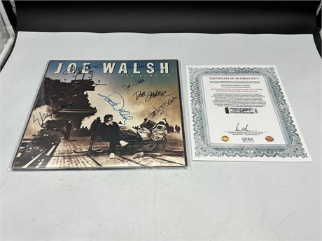 JOE WALSH BAND SIGNED LP ALBUM SLEEVE W/COA
