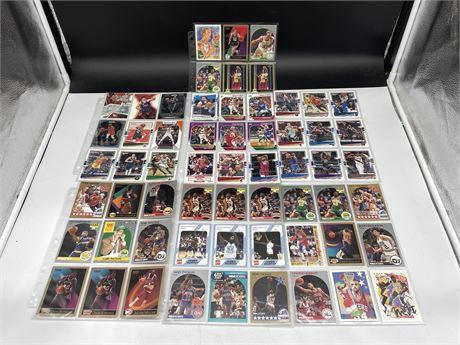 MULTIPLE SHEETS OF 90’s BASKETBALL CARDS (MOSTLY NBA HOOPS)