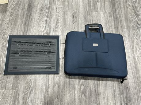 NEW LARGE LAPTOP CARRY CASE & COMPUTER COOLING FAN FOR LAPTOPS