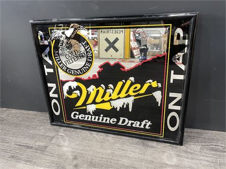 MILLER ON TAP BEER SIGN 20”x16”
