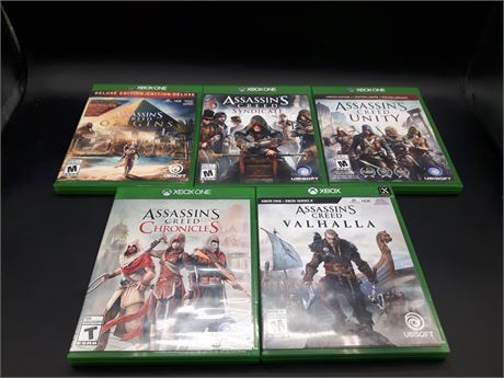 COLLECTION OF ASSASSINS CREED GAMES - VERY GOOD CONDITION - XBOX