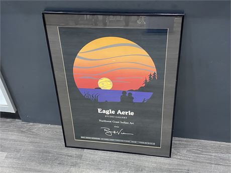 ROY HENRY VICKERS EAGLE AERIE FRAMED PRINT (21”x28”)