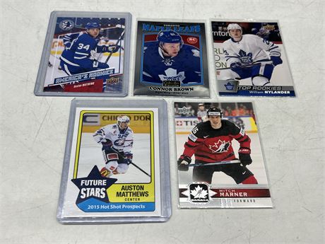 5 TORONTO MAPLE LEAFS CARDS
