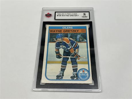 KSA GRADED 8 1982/83 WAYNE GRETZKY O-PEE-CHEE NHL CARD