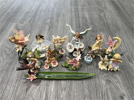 13 FAIRY FIGURES - LARGEST IS 6” TALL