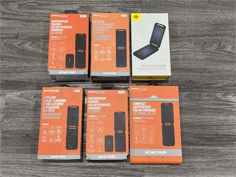 6 NEW SOLAR CHARGERS