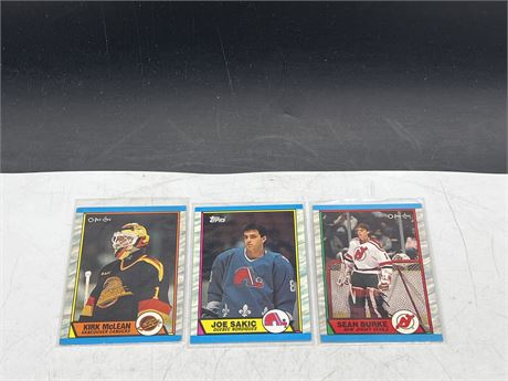 (3) 1989 NHL ROOKIE CARDS