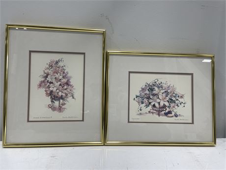 2 SIGNED RUTH BADERIAN (1927-2010) FRAMED PICTURES 13”x11” & 11”x13”