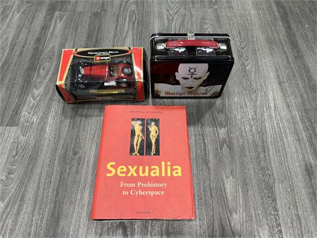 2000 MARILYN MANSON LUNCH BOX + BURAGO 1/24 SCALE CAR & SEXUALIA TABLE BOOK