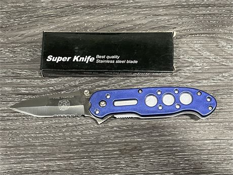 NEW “SUPER KNIFE” FIREFIGHTER FOLDING KNIFE - 8” LONG