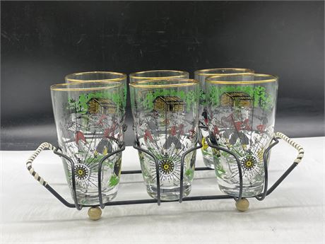 MCM SET OF 6 PIRATE GLASSES