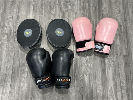 HIS & HERS BOXING GLOVES AND TRAINING GLOVES