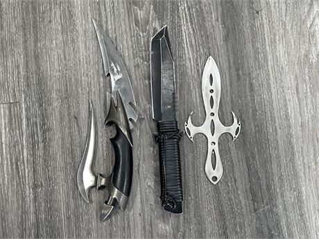 3 MISC KNIVES - 12” LONGEST