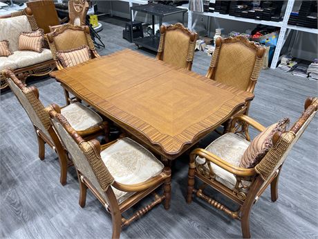 HELLO HOBBY HIGH END DINING ROOM TABLE SET W/6 CHAIRS (Table is 42”x70”x30” tall