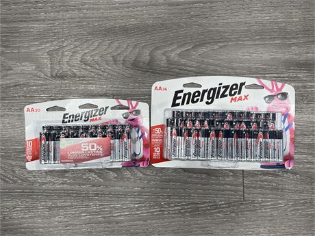 (2) NEW PACKS OF ENERGIZER MAX BATTERIES - AA20 & AA36
