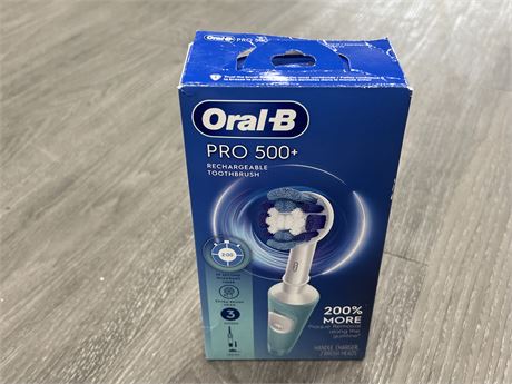 (NEW) ORAL B PRO 500+ RECHARGEABLE TOOTHBRUSH