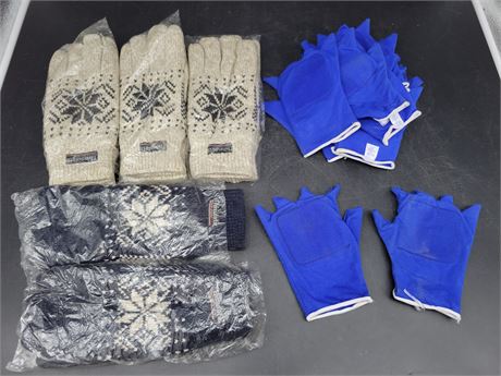5 3M THINSULATE GLOVES & 12 IMPACT RESISTENT GLOVES