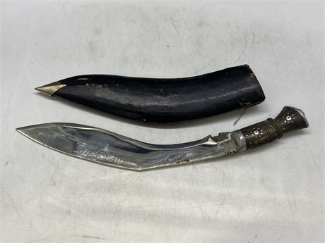 VINTAGE INDIAN KNIFE W/SHEATH (15” long)