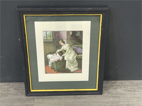 ANTIQUE PRINT “MOTHERS DARLING”  (17”x20”)