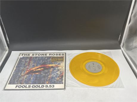 1990 PRESS - THE STONE ROSES - FOOLS GOLD 9.53 - L/E GOLD LP - NEAR MINT (NM)