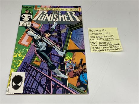 PUNISHER #1 AUTOGRAPHED BY MIKE BARON & CARL POTTS (Mint)