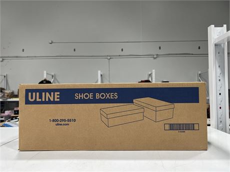 NEW ULINE SHOE BOXES - 25 TOTAL - SPECS IN PHOTOS