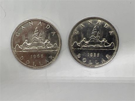 1935 & 1966 CDN SILVER DOLLARS