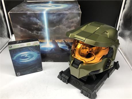 HALO 3 LEGENDARY EDITION HELMET IN BOX WITH GAME