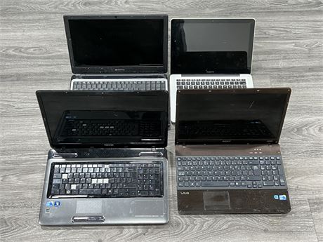 4 LAPTOPS FOR PARTS - AS IS