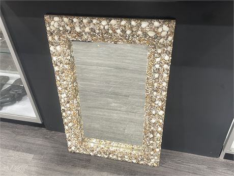VINTAGE HAND MADE SHELL MIRROR - 2FT x 3FT