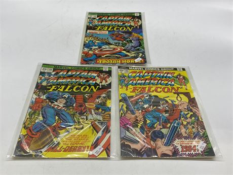 3 CAPTAIN AMERICA AND THE FALCON COMICS #194-196