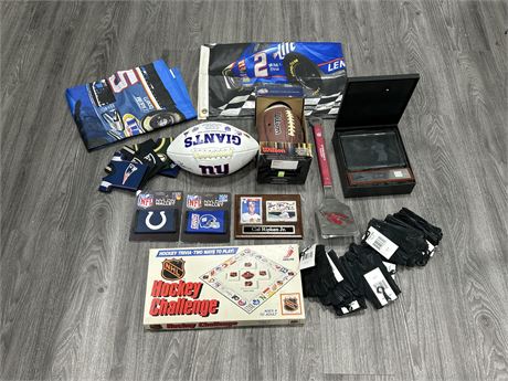 LOT OF SPORTS MEMORABILIA + OTHERS