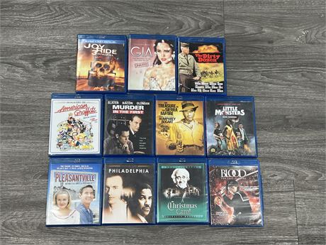 11 BLU-RAYS, GOOD TITLES , EXCELLENT CONDITION