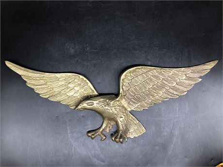 LARGE BRASS EAGLE WALL HANGER (27” wide)